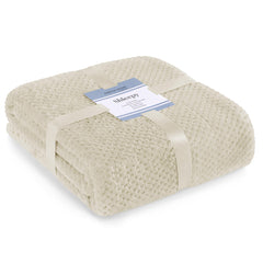Patura in relief jacquard cu motiv modern, Shleepy, 400 g/m2, bej