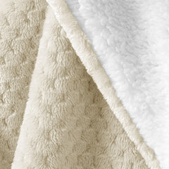 Patura in relief jacquard cu motiv modern, Shleepy, 400 g/m2, bej