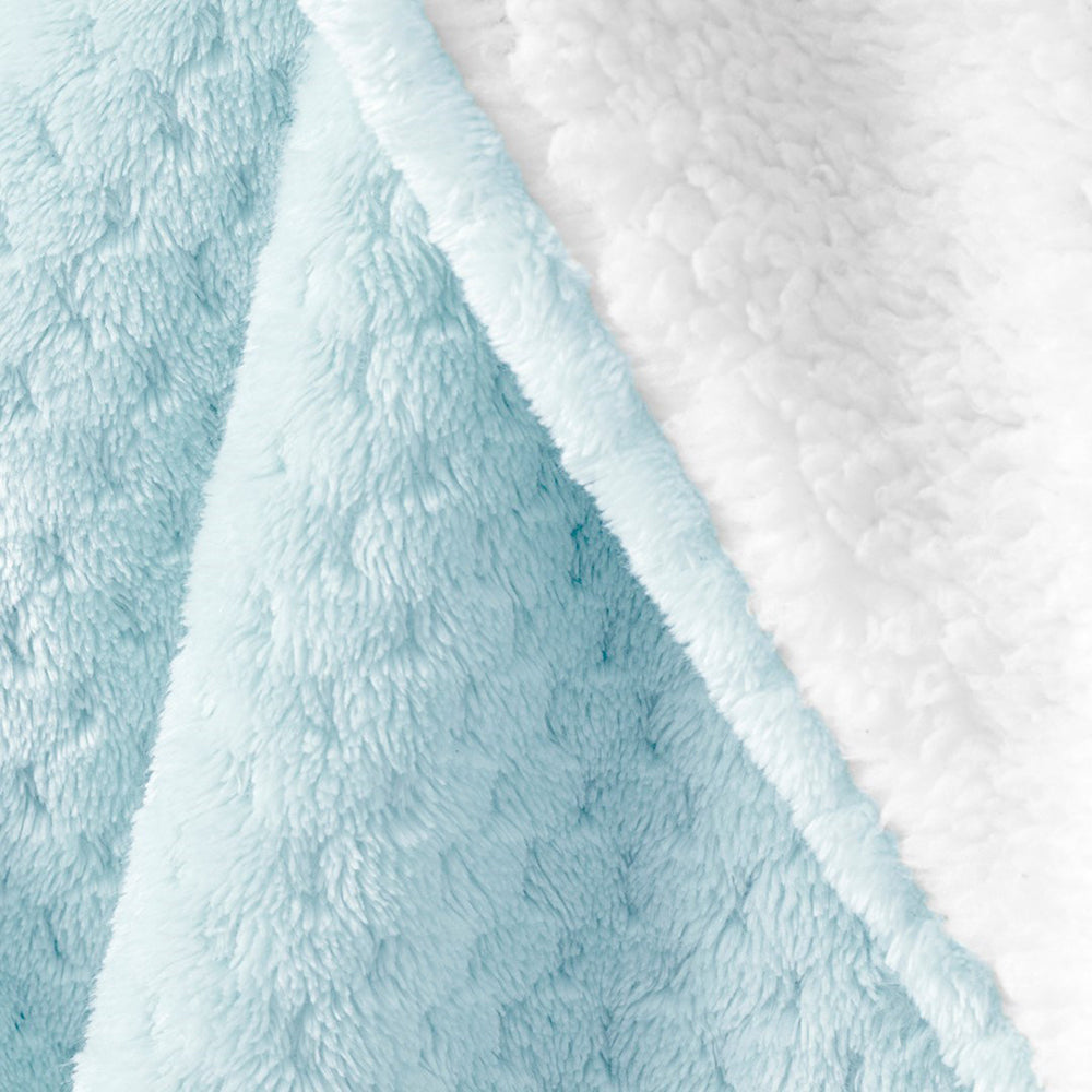 Patura in relief jacquard cu motiv modern, Shleepy, 400 g/m2, bleu