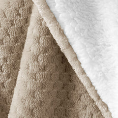 Patura in relief jacquard cu motiv modern, Shleepy, 400 g/m2, cappuccino