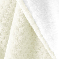 Patura in relief jacquard cu motiv modern, Shleepy, 400 g/m2, crem