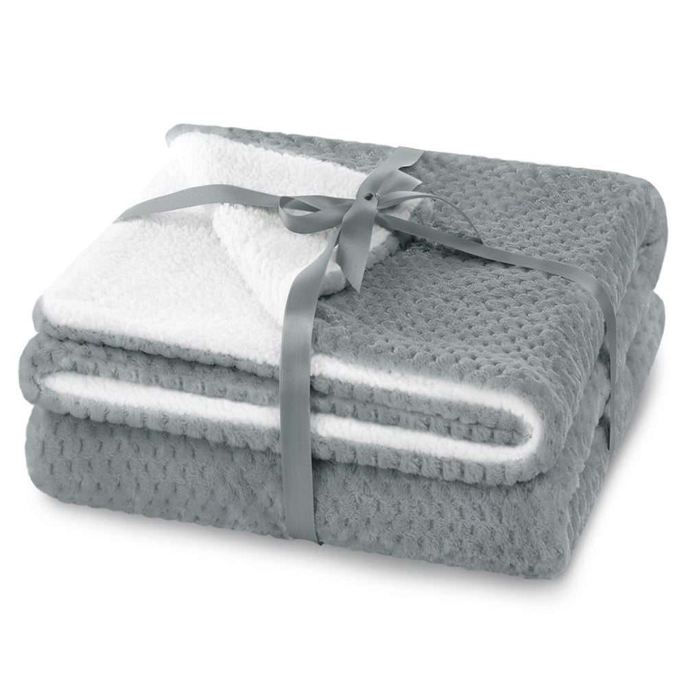Patura in relief jacquard cu motiv modern, Shleepy, 400 g/m2, gri