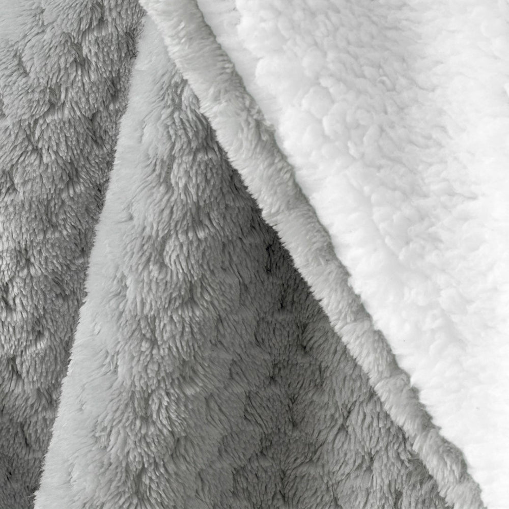 Patura in relief jacquard cu motiv modern, Shleepy, 400 g/m2, gri