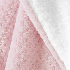 Patura in relief jacquard cu motiv modern, Shleepy, 400 g/m2, roz pudrat