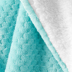 Patura in relief jacquard cu motiv modern, Shleepy, 400 g/m2, turcoaz