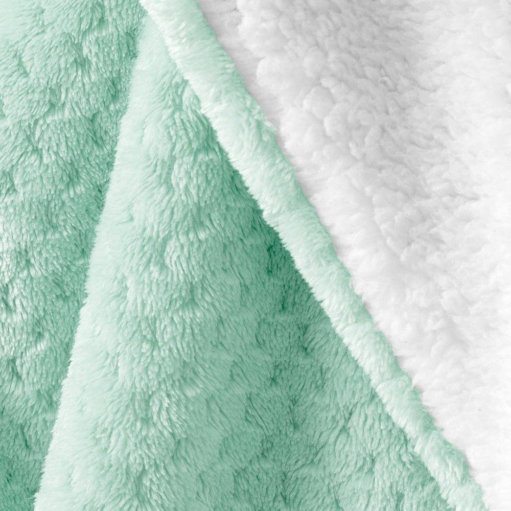 Patura in relief jacquard cu motiv modern, Shleepy, 400 g/m2, vernil