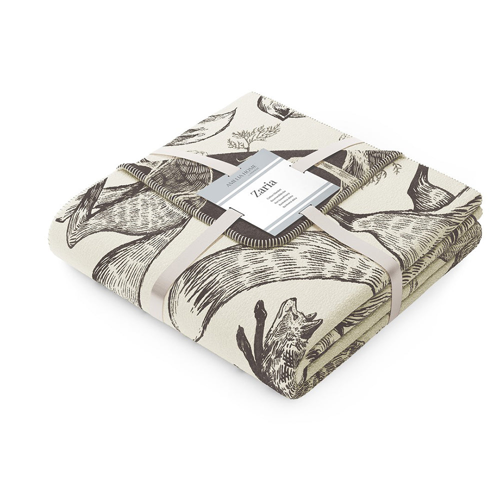 Patura din bumbac model vulpe, Zaria, 430 g/m2, bej