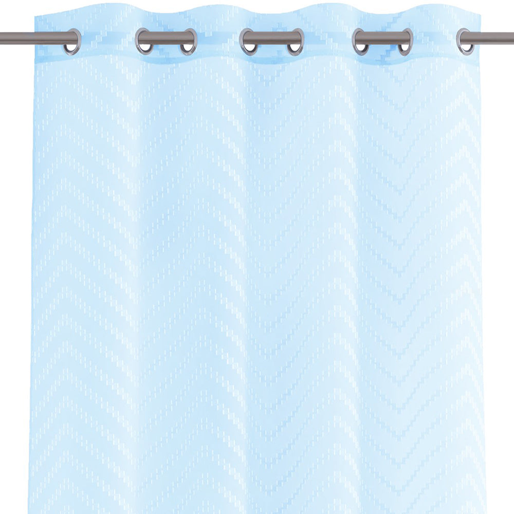 Perdea stil clasic brodat cu inele, Molisa, blue pastel