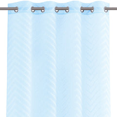 Perdea stil clasic brodat cu inele, Molisa, blue pastel