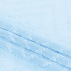 Perdea stil clasic brodat cu inele, Molisa, blue pastel