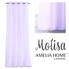 Perdea stil clasic brodat cu inele, Molisa, lavanda