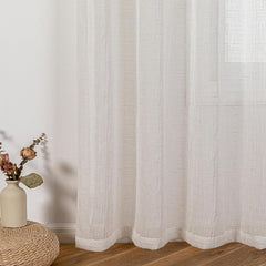 Perdea tip tesatura in cu bride impletite, stil modern, Lienz, densitate 75 g/m2, bej