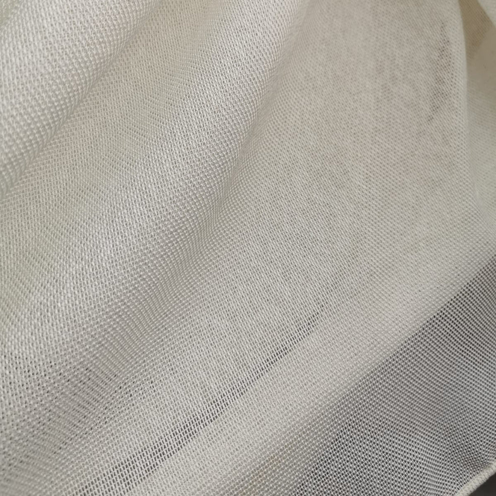 Set perdea tesatura fina cu rejansa tip creion, Zorina, Crem, 2 buc