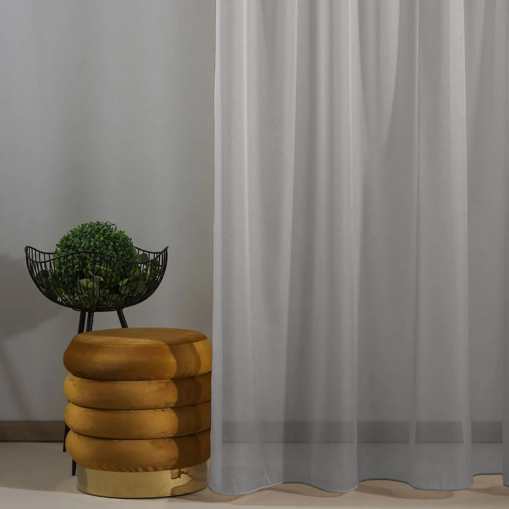 Perdea tesatura fina cu rejansa tip creion, Zorina, Gri