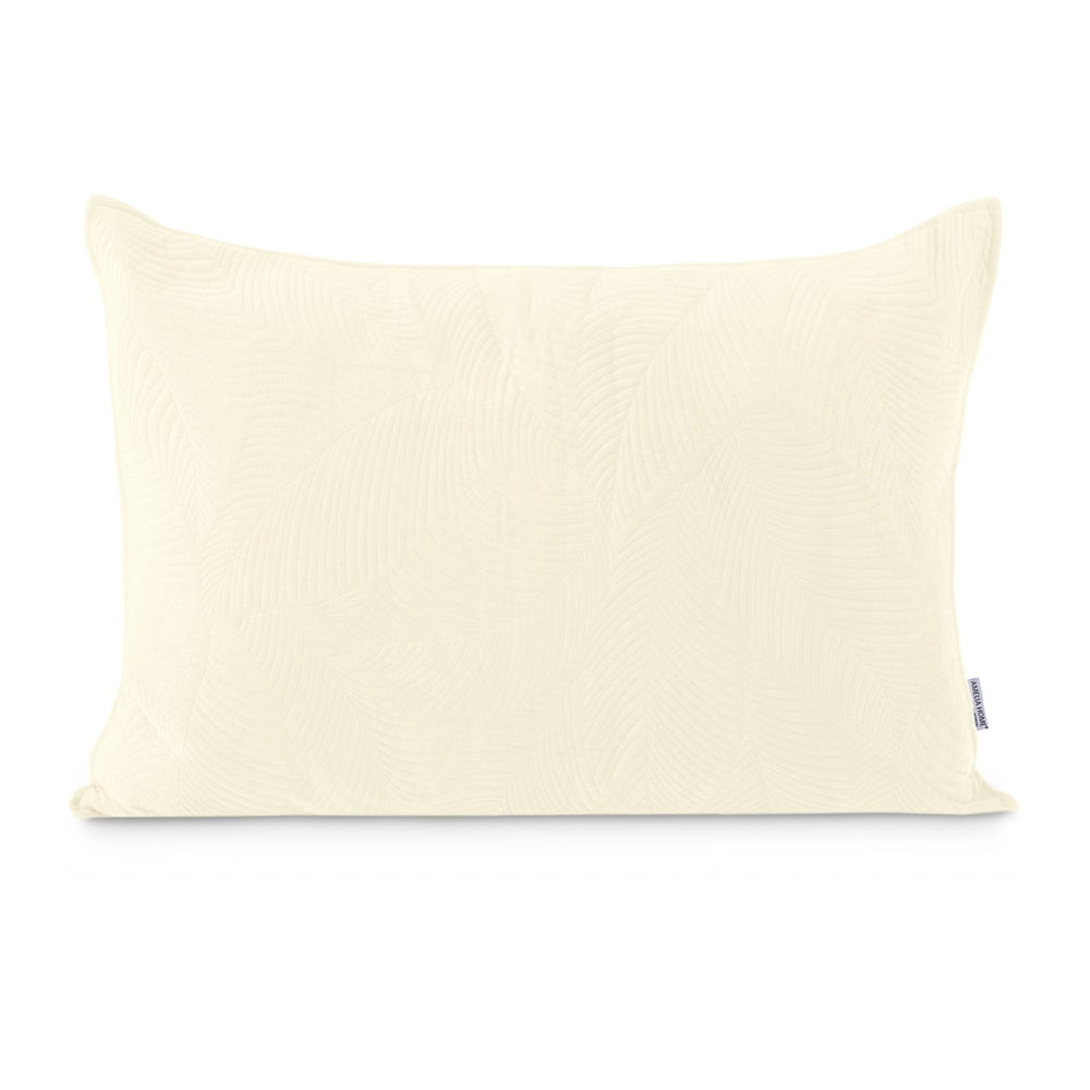 Perna decorativa matlasata din catifea cu model brodat, 180 g/m2, Palsha, Bej