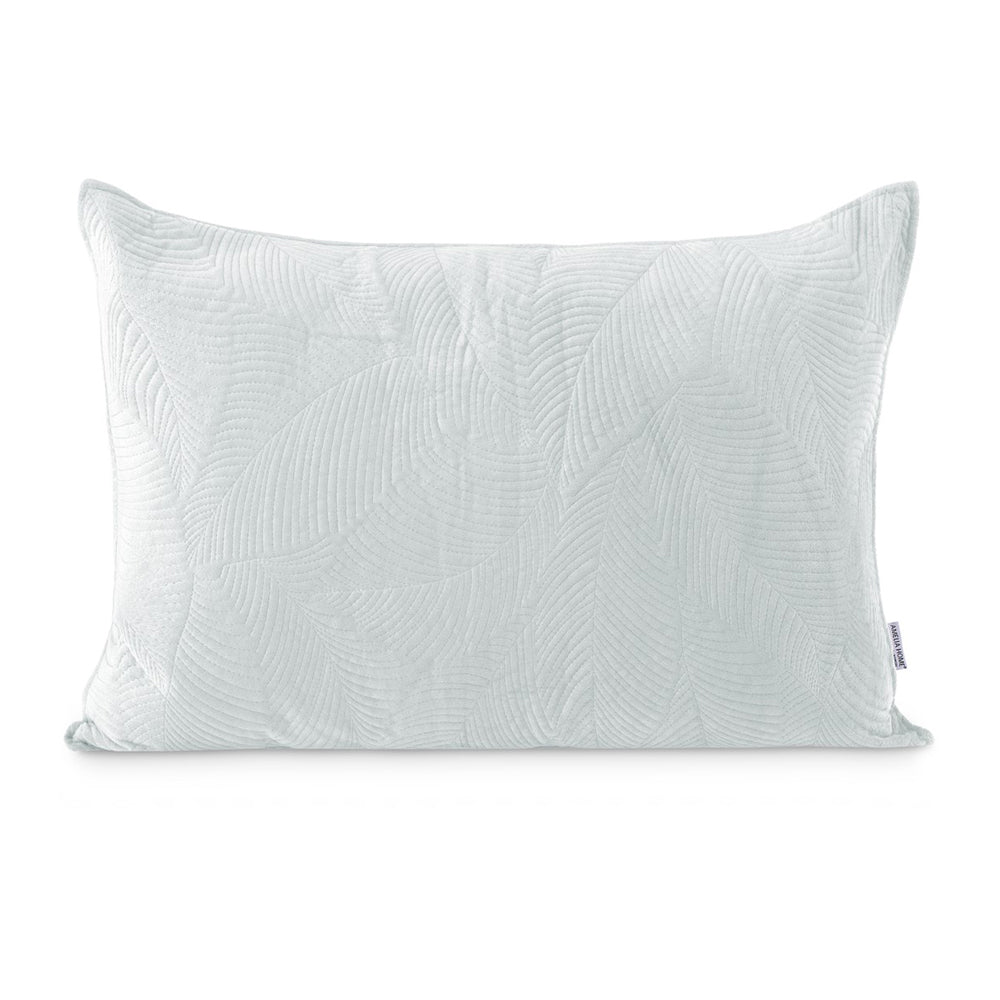 Perna decorativa matlasata din catifea cu model brodat, 180 g/m2, Palsha, Gri deschis