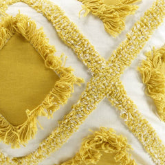 Perna decorativa din bumbac stil boho, Marissa, 154 g/m2, galben