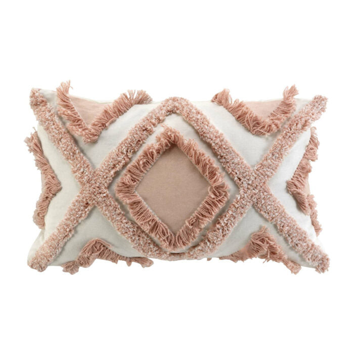 Perna decorativa din bumbac stil boho, Marissa, 154 g/m2, roz