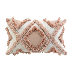 Perna decorativa din bumbac stil boho, Marissa, 154 g/m2, roz