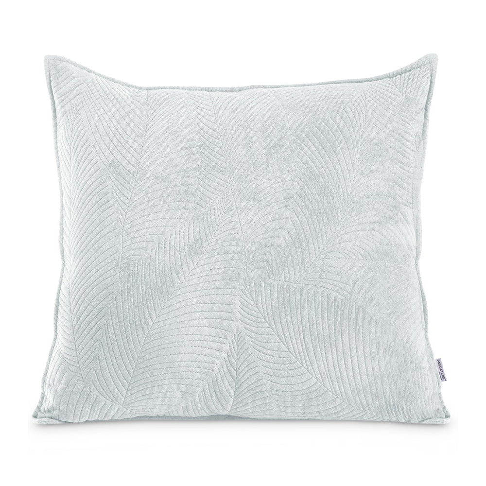 Perna decorativa matlasata din catifea cu model brodat, 180 g/m2, Palsha, Gri deschis