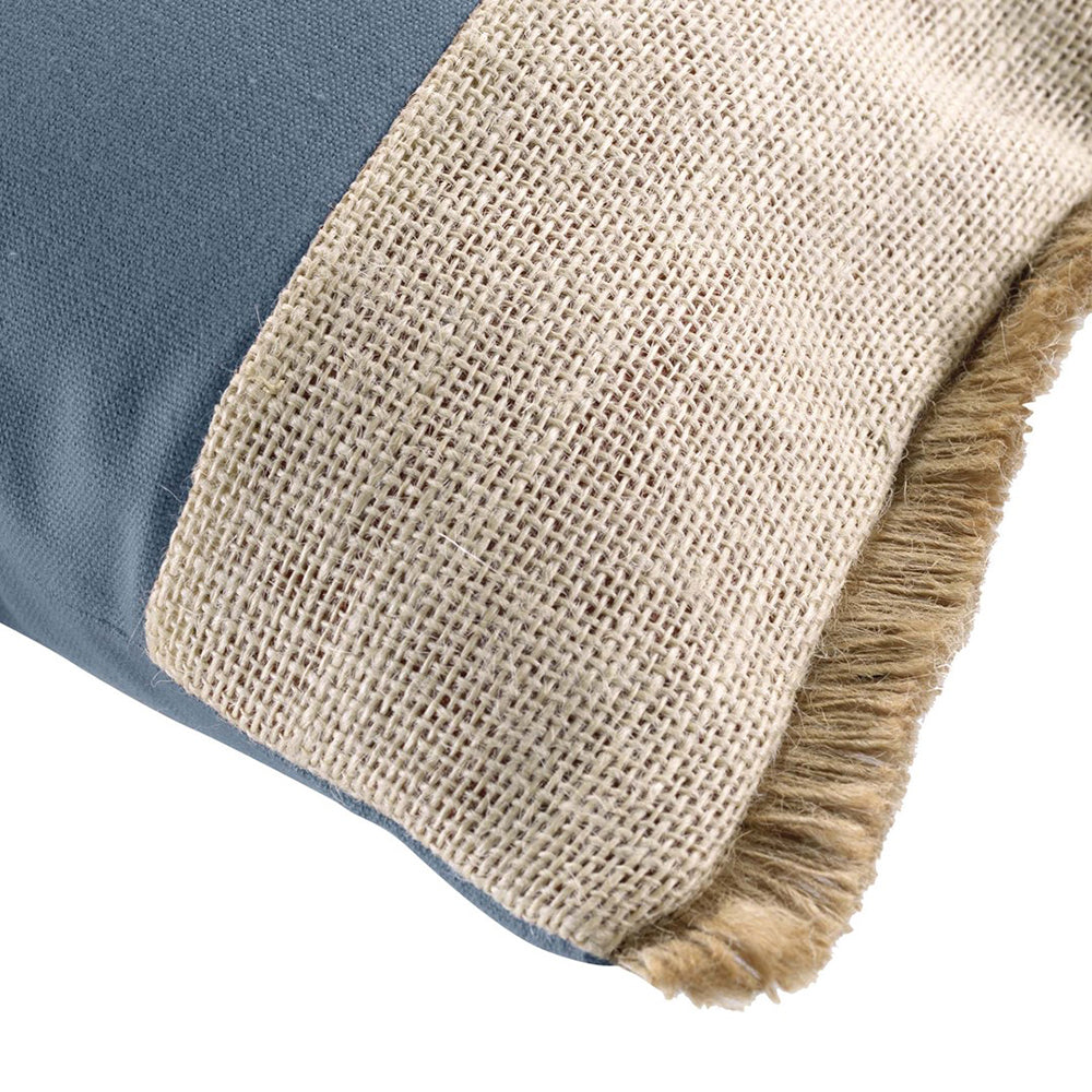 Perna decorativa din bumbac stil boho, Greenybel, 200 g/m2, bleu