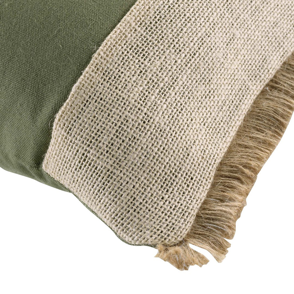 Perna decorativa din bumbac stil boho, Greenybel, 200 g/m2, verde