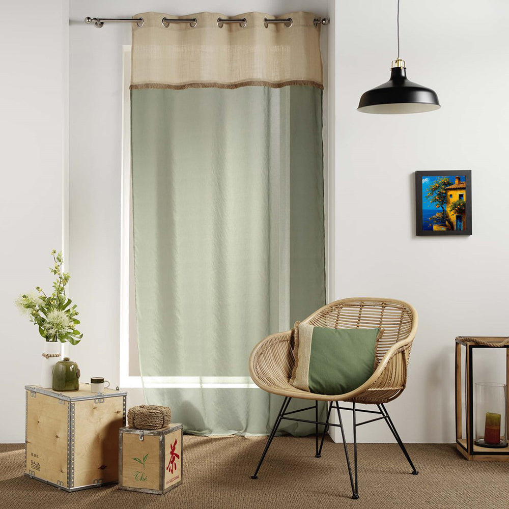 Perna decorativa din bumbac stil boho, Greenybel, 200 g/m2, verde