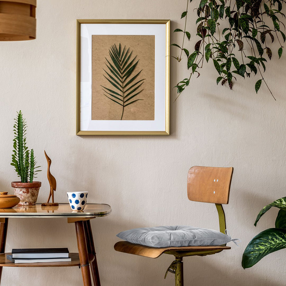 Perna matlasata pentru scaun din catifea cu snururi, 210 g/m2, Aleksa, gri deschis, 40x40 cm