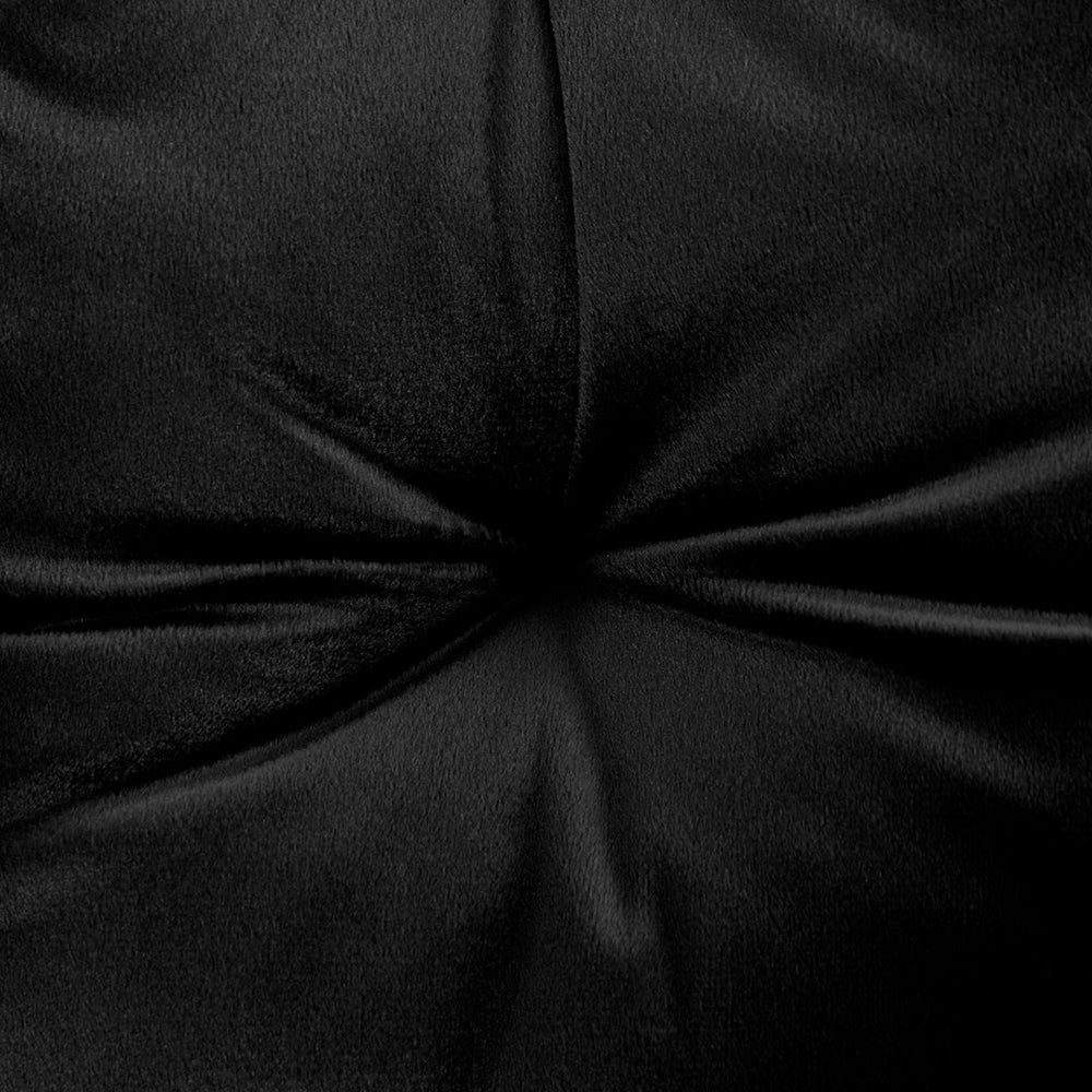 Perna matlasata pentru scaun din catifea cu snururi, 210 g/m2, Aleksa, negru, 40x40 cm