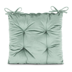 Perna matlasata pentru scaun din catifea cu snururi, 210 g/m2, Aleksa, vernil, 40x40 cm