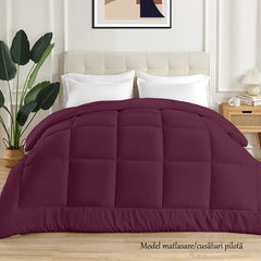 Pilota matlasata cu umplutura microfibra si invelis din damasc pentru vara, 200 g/mp, Mauve