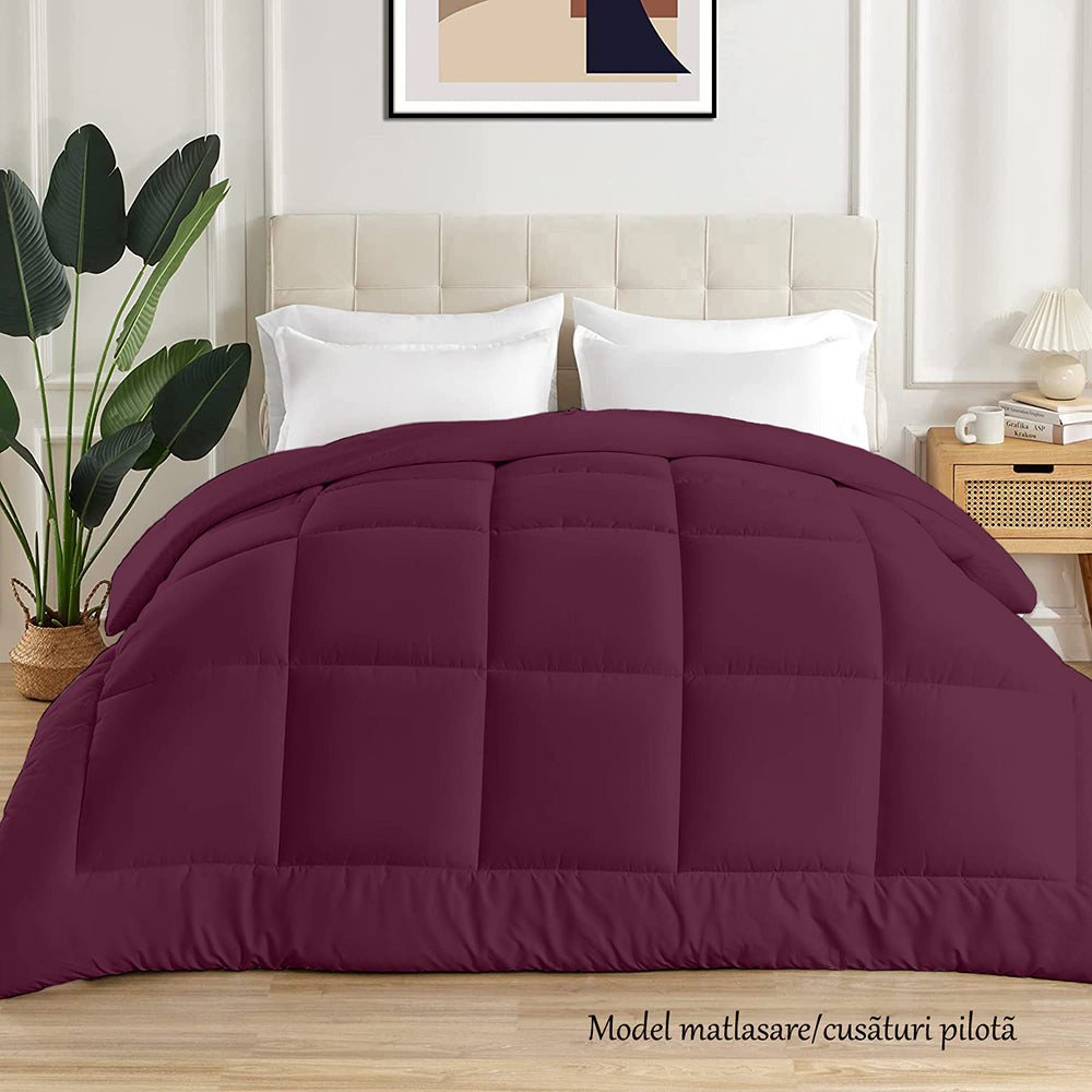 Pilota matlasata cu umplutura microfibra si invelis din damasc pentru iarna, 400 g/mp, Mauve