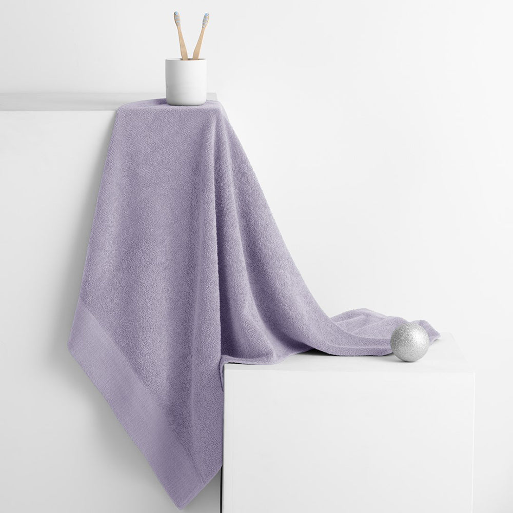 Set 6 prosoape de baie stil modern din bumbac 100%, 450 g/mp, Amari, 2x70x140 cm, 4x50x100 cm, lila