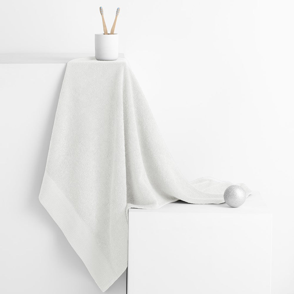 Set 6 prosoape de baie stil modern din bumbac 100%, 450 g/mp, Amari, 2x70x140 cm, 4x50x100 cm, alb