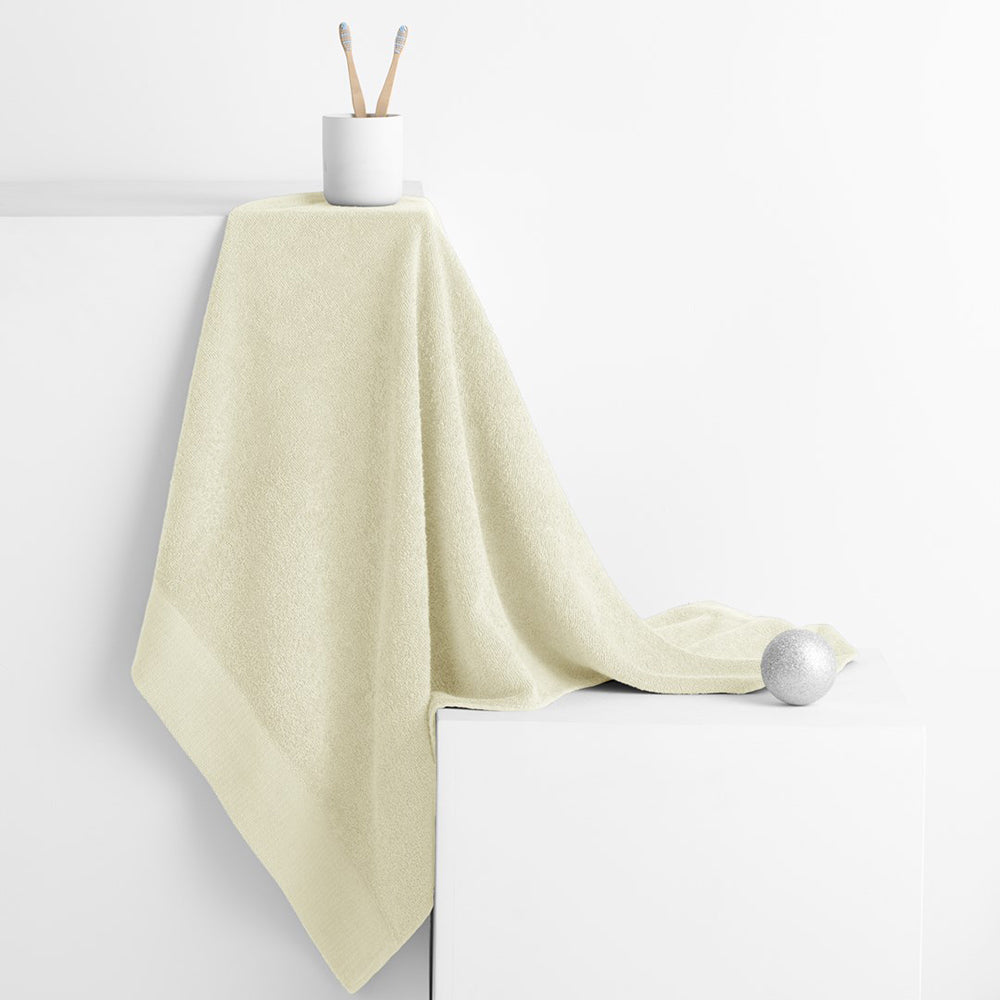 Set 6 prosoape de baie stil modern din bumbac 100%, 450 g/mp, Amari, 2x70x140 cm, 4x50x100 cm, ecru
