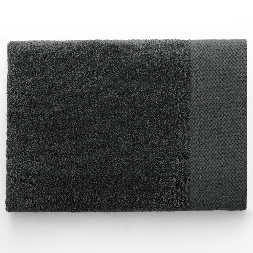 Set 6 prosoape de baie stil modern din bumbac 100%, 450 g/mp, Amari, 2x70x140 cm, 4x50x100 cm, gri inchis