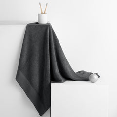 Set 6 prosoape de baie stil modern din bumbac 100%, 450 g/mp, Amari, 2x70x140 cm, 4x50x100 cm, gri inchis