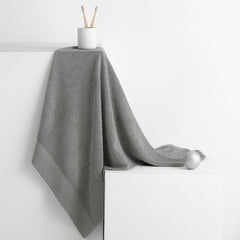 Set 6 prosoape de baie stil modern din bumbac 100%, 450 g/mp, Amari, 2x70x140 cm, 4x50x100 cm, gri