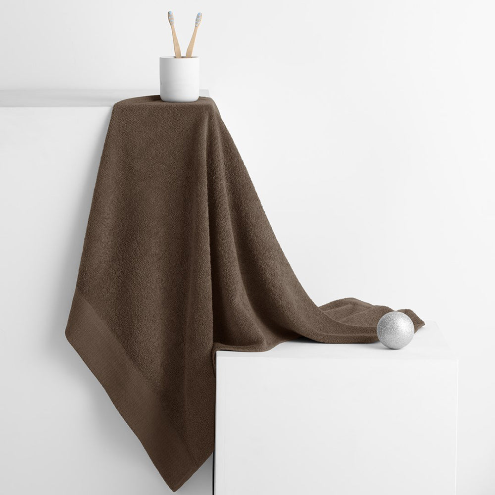 Set 6 prosoape de baie stil modern din bumbac 100%, 450 g/mp, Amari, 2x70x140 cm, 4x50x100 cm, maro