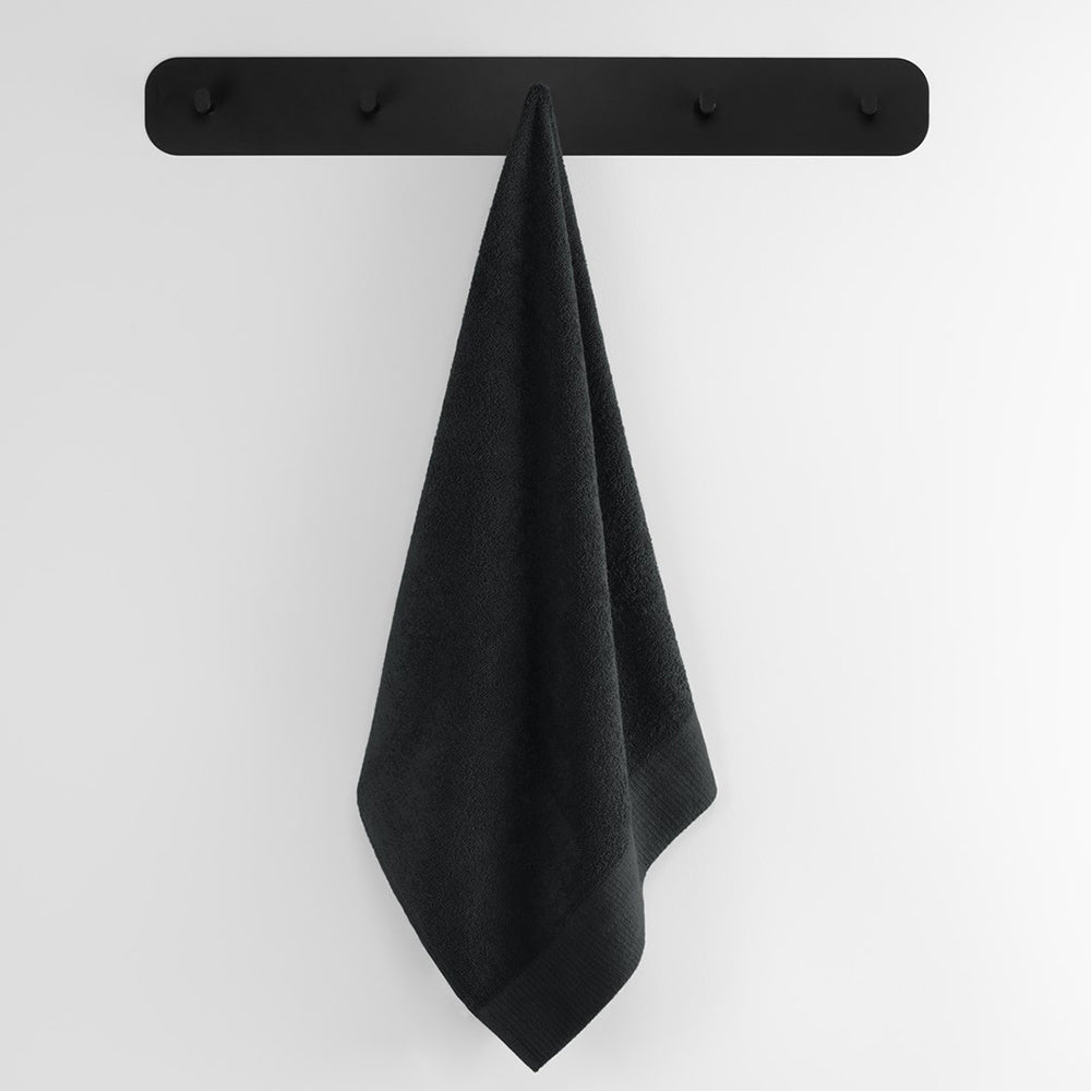 Set 6 prosoape de baie stil modern din bumbac 100%, 450 g/mp, Amari, 2x70x140 cm, 4x50x100 cm, negru
