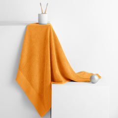 Set 6 prosoape de baie stil modern din bumbac 100%, 450 g/mp, Amari, 2x70x140 cm, 4x50x100 cm, portocaliu