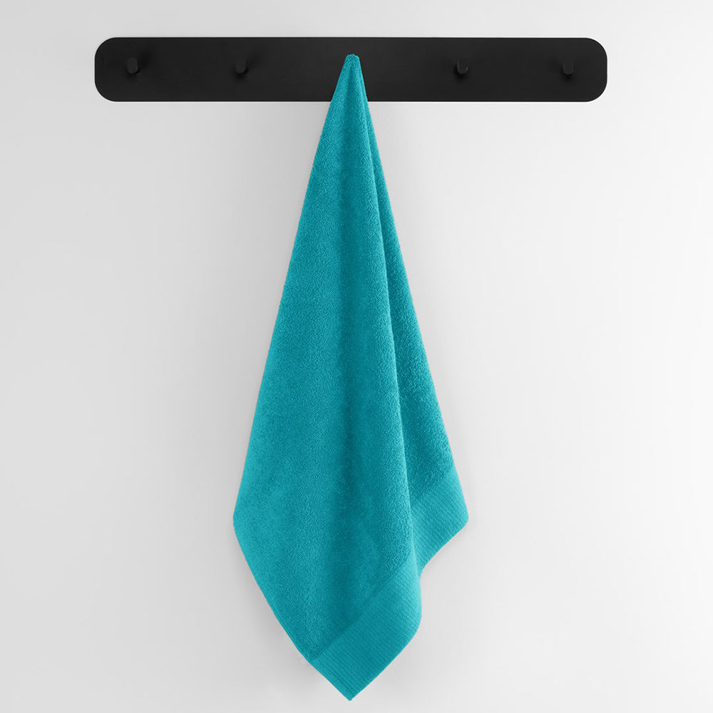 Set 6 prosoape de baie stil modern din bumbac 100%, 450 g/mp, Amari, 2x70x140 cm, 4x50x100 cm, turcoaz