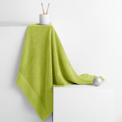 Set 6 prosoape de baie stil modern din bumbac 100%, 450 g/mp, Amari, 2x70x140 cm, 4x50x100 cm, vernil