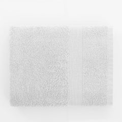 Set 6 prosoape de baie cu bordura simpla, bumbac 100%, 525 g/mp, Marina, 2x70x140 cm, 4x50x100 cm, alb
