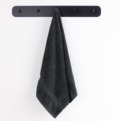 Set 6 prosoape de baie cu bordura simpla, bumbac 100%, 525 g/mp, Marina, 2x70x140 cm, 4x50x100 cm, gri inchis