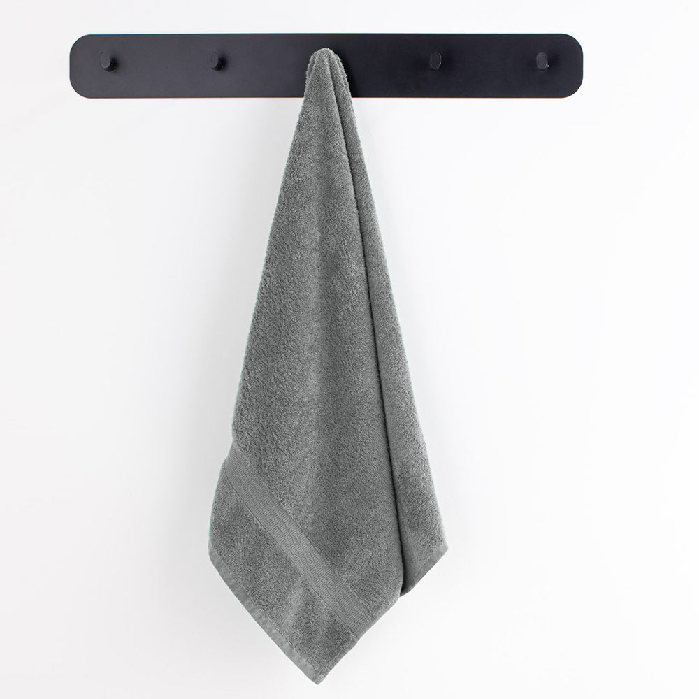 Set 6 prosoape de baie cu bordura simpla, bumbac 100%, 525 g/mp, Marina, 2x70x140 cm, 4x50x100 cm, gri