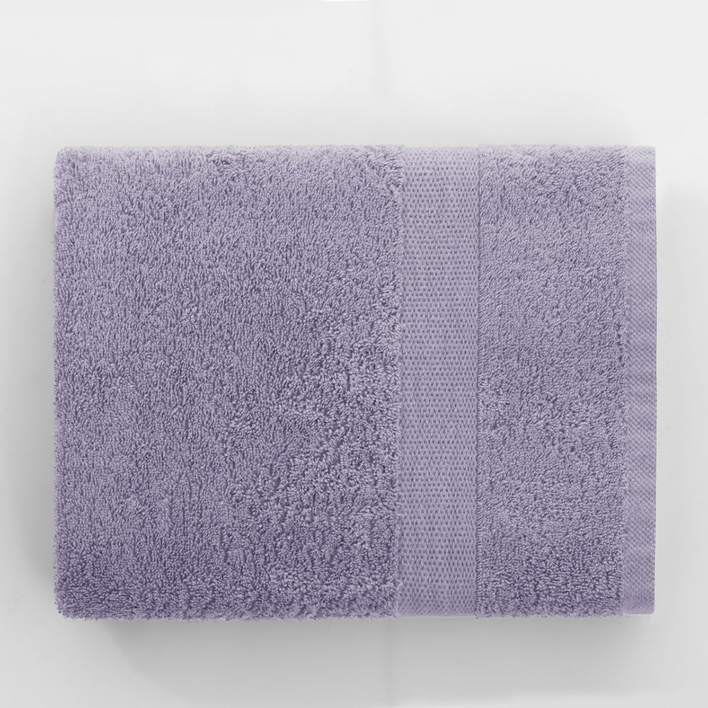 Set 6 prosoape de baie cu bordura simpla, bumbac 100%, 525 g/mp, Marina, 2x70x140 cm, 4x50x100 cm, lila