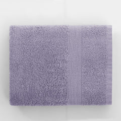 Set 6 prosoape de baie cu bordura simpla, bumbac 100%, 525 g/mp, Marina, 2x70x140 cm, 4x50x100 cm, lila