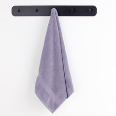 Set 6 prosoape de baie cu bordura simpla, bumbac 100%, 525 g/mp, Marina, 2x70x140 cm, 4x50x100 cm, lila