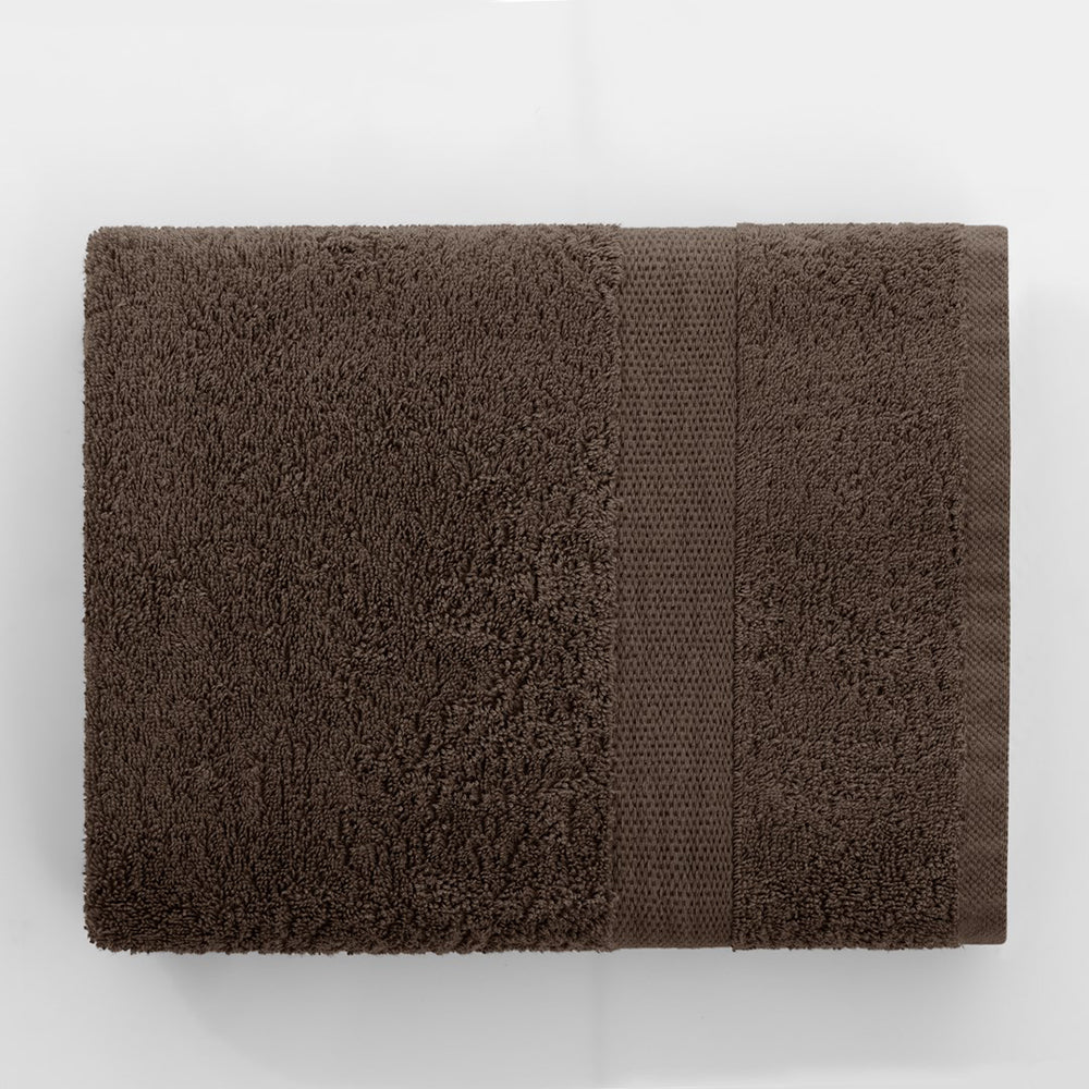 Set 6 prosoape de baie cu bordura simpla, bumbac 100%, 525 g/mp, Marina, 2x70x140 cm, 4x50x100 cm, maro